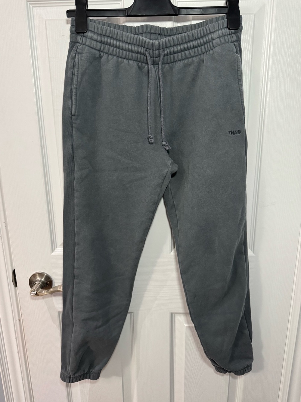 TNA Cozy Fleece Boyfriend Fit Charcoal Gray Sweatpants